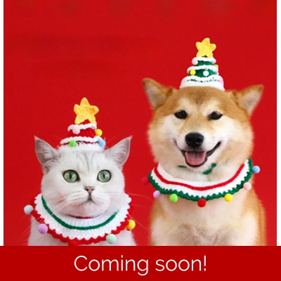 Christmas Knit Pet Hat & Collar Set Christmas Knit Pet Hat & Collar Set